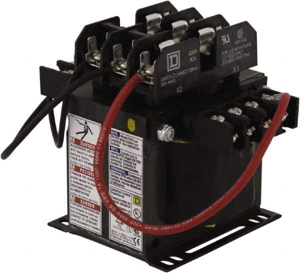 Square D - 250 VA, Top Mount Fuse Block Control Transformer - 50/60 Hz, 5.3 Inch Deep x 4-1/2 Inch High - Strong Tooling