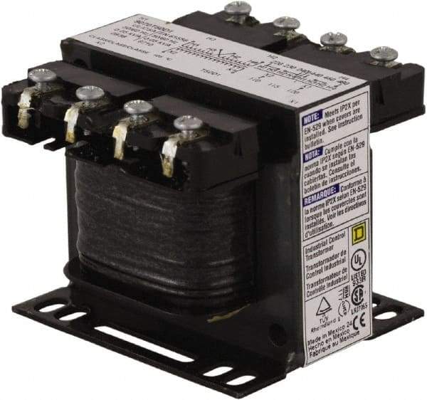 Square D - 50 VA, Top Mount Fuse Block Control Transformer - 50/60 Hz, 3.09 Inch Deep x 2.58 Inch High - Strong Tooling