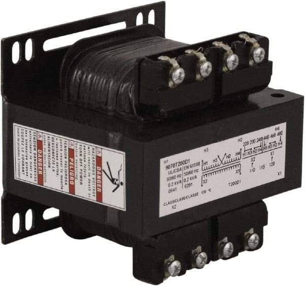 Square D - 1 Phase, 200 VA, Control Transformer - 50/60 Hz, 176°F Temp Rise - Strong Tooling