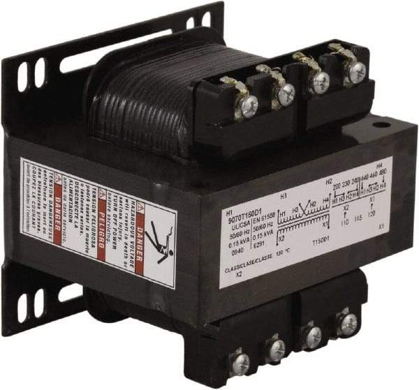 Square D - 1 Phase, 150 VA, Control Transformer - 131°F Temp Rise - Strong Tooling