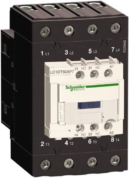 Schneider Electric - 4 Pole, 120 Coil VAC at 50/60 Hz, 60 Amp at 440 VAC, Nonreversible IEC Contactor - Bureau Veritas, CCC, CSA, CSA C22.2 No. 14, DNV, EN/IEC 60947-4-1, EN/IEC 60947-5-1, GL, GOST, LROS, RINA, UL 508, UL Listed - Strong Tooling