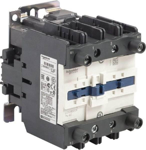 Schneider Electric - 4 Pole, 120 Coil VAC at 60 Hz, 125 Amp at 440 VAC, Nonreversible IEC Contactor - Bureau Veritas, CCC, CSA, CSA C22.2 No. 14, DNV, EN/IEC 60947-4-1, EN/IEC 60947-5-1, GL, GOST, LROS, RINA, RoHS Compliant, UL 508, UL Listed - Strong Tooling