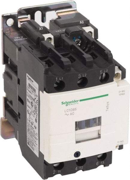 Schneider Electric - 3 Pole, 200 Coil VAC at 60 Hz, 65 Amp at 440 VAC and 80 Amp at 440 VAC, Nonreversible IEC Contactor - 1 Phase hp: 10 at 230/240 VAC, 5 at 115 VAC, 3 Phase hp: 20 at 200/208 VAC, 20 at 230/240 VAC, 50 at 460/480 VAC, 50 at 575/600 VAC - Strong Tooling