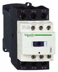 Schneider Electric - 3 Pole, 12 Coil VDC, 32 Amp at 440 VAC and 50 Amp at 440 VAC, Nonreversible IEC Contactor - 1 Phase hp: 2 at 115 VAC, 5 at 230/240 VAC, 3 Phase hp: 10 at 230/240 VAC, 20 at 460/480 VAC, 30 at 575/600 VAC, 7.5 at 200/208 VAC - Strong Tooling