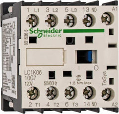 Schneider Electric - 3 Pole, 120 Coil VAC at 50/60 Hz, 6 Amp at 440 VAC, Nonreversible IEC Contactor - BS 5424, CSA, IEC 60947, NF C 63-110, RoHS Compliant, UL Listed, VDE 0660 - Strong Tooling