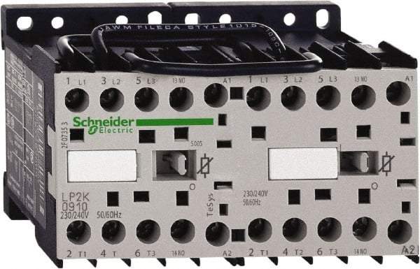 Schneider Electric - 3 Pole, 24 Coil VDC, 6 Amp at 440 VAC, Reversible IEC Contactor - BS 5424, CSA, IEC 60947, NF C 63-110, RoHS Compliant, UL Listed, VDE 0660 - Strong Tooling