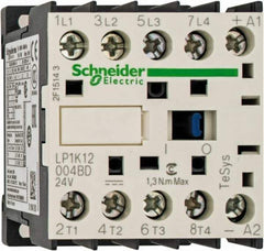 Schneider Electric - 4 Pole, 24 Coil VDC, 16 Amp at 690 VAC and 20 Amp at 440 VAC, Nonreversible IEC Contactor - BS 5424, CSA, IEC 60947, NF C 63-110, RoHS Compliant, UL Listed, VDE 0660 - Strong Tooling