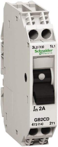 Schneider Electric - 16 Amp, 1 Pole, Backplate, Clip, DIN Rail Mount Circuit Protector - Thermal Magnetic Trip, Multiple Breaking Capacity Ratings, 67mm Deep x 74mm High x 15mm Wide - Strong Tooling