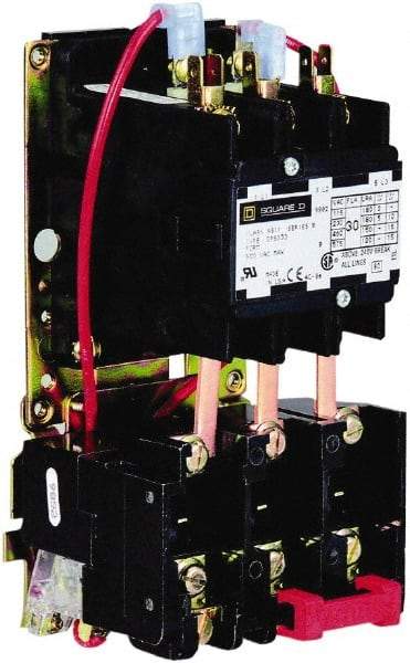 Square D - 2 Pole, 30 Amp Inductive Load, 110 Coil VAC at 50 Hz and 120 Coil VAC at 60 Hz, Definite Purpose Contactor - Phase 1 Hp:  2 at 115 VAC, 5 at 230 VAC, Open Enclosure - Strong Tooling