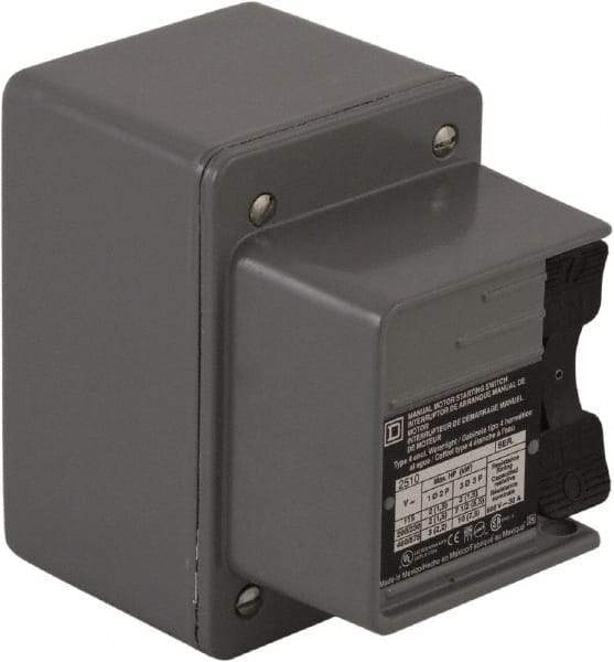 Square D - 3 Poles, 30 Amp, NEMA, Enclosed Toggle Manual Motor Starter - 1 hp at 90 VDC, 10 hp at 460 VAC, 10 hp at 575 VAC, 1-1/2 hp at 230 VDC, 2 hp at 115 VAC, 2 hp at 115 VDC & 7-1/2 hp at 230 VAC, CE, CSA, NEMA 4 & UL Listed - Strong Tooling