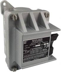 Square D - 3 Poles, 30 Amp, NEMA, Enclosed Toggle Manual Motor Starter - 1 hp at 90 VDC, 10 hp at 460 VAC, 10 hp at 575 VAC, 1-1/2 hp at 230 VDC, 2 hp at 115 VAC, 2 hp at 115 VDC & 7-1/2 hp at 230 VAC, CE, CSA, NEMA 3R/7/9 & UL Listed - Strong Tooling