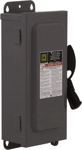 Square D - 30 Amp, 600 VAC/VDC, 3 Pole Nonfused Safety Switch - NEMA 12 & 3R, 10 hp at 600 VAC, 15 at 600 VDC (Single Phase), 30 hp at 600 VAC, 15 hp at 600 VDC (Triple Phase) - Strong Tooling