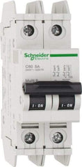 Schneider Electric - 5 Amp, 125 VDC, 240 VAC, 60 VDC, 1 Pole, DIN Rail Mount, Fixed Mount Miniature Circuit Breaker - Thermal Magnetic Trip, Multiple Breaking Capacity Ratings, 73mm Deep x 107mm High x 36mm Wide - Strong Tooling