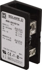 Square D - 1 Pole, 175 (Copper) Amp, Phenolic Power Distribution Block - 600 VAC, 1 Primary Connection - Strong Tooling