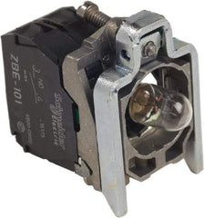 Schneider Electric - Pushbutton Switch Mounting Collar with Contact Block & Light Module - BA 9s Lamp - Strong Tooling