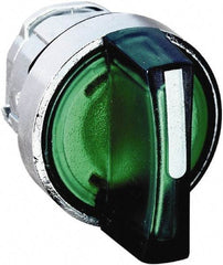 Schneider Electric - 22mm Mount Hole, 3 Position, Handle Operated, Selector Switch - Green, Momentary (MO), Illuminated, Shock, Vibration and Water Resistant - Strong Tooling