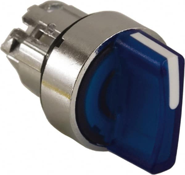 Schneider Electric - 22mm Mount Hole, 2 Position, Handle Operated, Selector Switch - Blue, Maintained (MA), Illuminated, Shock, Vibration and Water Resistant - Strong Tooling