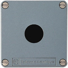 Schneider Electric - 1 Hole, 22mm Hole Diameter, Zinc Alloy Pushbutton Switch Enclosure - 80mm High x 80mm Wide x 74-1/2mm Deep - Strong Tooling