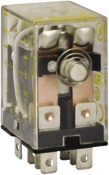 Square D - 1/2 hp at 240 Volt & 1/3 hp at 120 Volt, Electromechanical Plug-in General Purpose Relay - 10 Amp at 240 VAC, DPDT, 24 VAC at 50/60 Hz - Strong Tooling