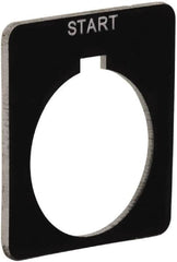 Schneider Electric - Square, Plastic Legend Plate - Start - Black Background, White Letters, 1.2 Inch Hole Diameter, 1-3/4 Inch Square - Strong Tooling