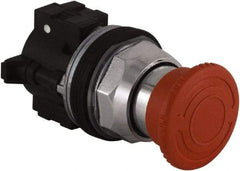 Schneider Electric - Extended Mushroom Head Pushbutton Switch Emergency Stop - Red, Round Button - Strong Tooling