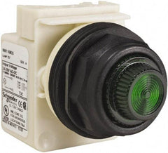 Schneider Electric - 24 V, 28 V Green Lens Indicating Light - Round Lens, Screw Clamp Connector, Corrosion Resistant, Dust Resistant, Oil Resistant - Strong Tooling