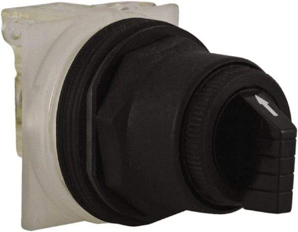 Schneider Electric - 1.18 Inch Mount Hole, 3 Position, Knob and Pushbutton Operated, Selector Switch - Black, Maintained (MA), Anticorrosive, Weatherproof, Dust and Oil Resistant - Strong Tooling