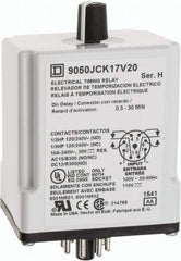 Square D - 0.3 to 30 min Delay, DPDT Time Delay Relay - 10 Contact Amp, 110 VDC & 120 VAC - Strong Tooling