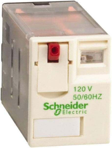 Schneider Electric - 2,500 VA Power Rating, Electromechanical Plug-in General Purpose Relay - 10 Amp at 250/277 VAC & 28/30 VDC, 5 at 250 VAC & 28 VDC, 3CO, 120 VAC at 50/60 Hz - Strong Tooling