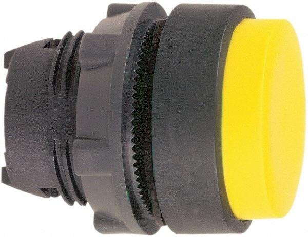 Schneider Electric - 22mm Mount Hole, Extended Straight, Pushbutton Switch Only - Round, Yellow Pushbutton, Nonilluminated, Momentary (MO) - Strong Tooling