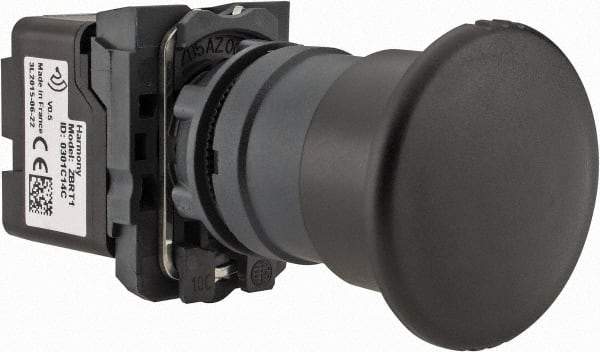 Schneider Electric - Extended Mushroom Head Pushbutton Switch Transmitter - Black, Round Button, Nonilluminated - Strong Tooling