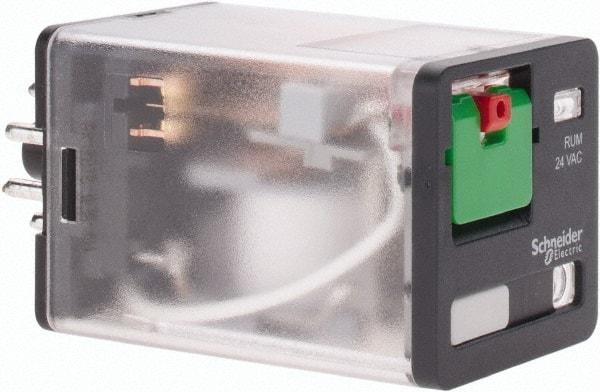 Schneider Electric - 3 at 60 Hz VA Power Rating, Octal Electromechanical Plug-in General Purpose Relay - 10 Amp at 277 VAC & 30 VDC, DPDT, 24 VAC, 35mm Wide x 56mm High x 35.4mm Deep - Strong Tooling