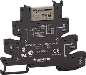 Schneider Electric - 1,500 VA Power Rating, Electromechanical Screw General Purpose Relay - 6 Amp at 24 V, SPDT, 24 VAC/VDC, 6.2mm Wide x 78.7mm High x 96mm Deep - Strong Tooling