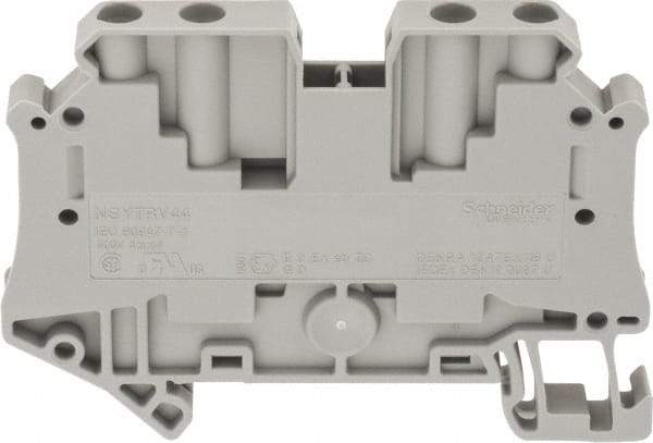 Schneider Electric - 1 Pole, 500 Volt, 39 Amp, -40 to 266°F, DIN Rail Mount, Polyamide Passthrough Terminal Block - 4 Contacts, 26 to 10 AWG Compatibility, 47-1/2mm High - Strong Tooling