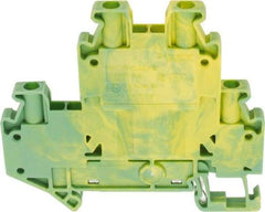 Schneider Electric - 1 Pole, 1,000 Volt, -40 to 266°F, DIN Rail Mount, Polyamide Grounding Terminal Block - 4 Contacts, 26 to 12 AWG Compatibility, 65mm High - Strong Tooling