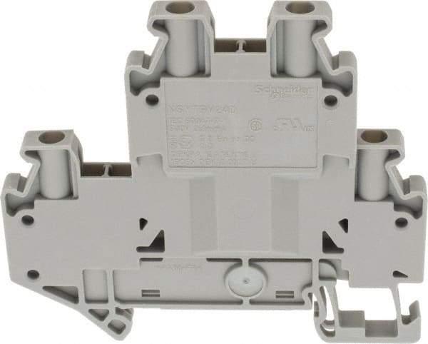 Schneider Electric - 2 Poles, 500 Volt, 28 Amp, -40 to 266°F, DIN Rail Mount, Polyamide Passthrough Terminal Block - 4 Contacts, 26 to 12 AWG Compatibility, 65mm High - Strong Tooling