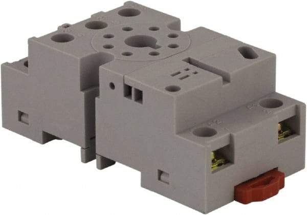 Square D - 8 Pins, 300 VAC, 10 Amp (CSA) and 16 Amp (UL), Square Relay Socket - DIN Rail Mount, Panel Mount, 2 Tiers, Screw Terminal - Strong Tooling