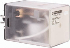 Square D - 8 Pins, 1 hp at 277 Volt & 1/3 hp at 120 Volt, 3 VA Power Rating, Octal Electromechanical Plug-in General Purpose Relay - 10 Amp at 250 VAC, DPDT, 12 VDC, 34.9mm Wide x 50.3mm High x 35.4mm Deep - Strong Tooling