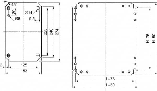 Schneider Electric - Electrical Enclosure Steel Mounting Plate - For Use with 300 (H) x 200 (W) Floor Standing Enclosure, RoHS Compliant, Includes Mounting Hardware & Mounting Plate - Strong Tooling