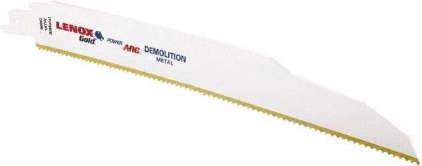 Lenox - 9" Long x 7/8" Thick, Bi-Metal Reciprocating Saw Blade - Tapered Profile, 10 TPI, Toothed Edge, Universal Shank - Strong Tooling