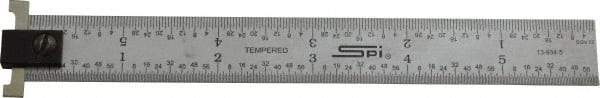 SPI - 6" Long, 1/64, 1/32" and 0.5, 1mm Graduation, Tool Steel Rule - English/Metric Graduation Style, 3/4" Wide, Silver, Satin Chrome Finish - Strong Tooling