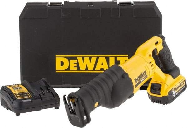 DeWALT - 20V, 0 to 3,000 SPM, Cordless Reciprocating Saw - 1-1/8" Stroke Length, 19-1/4" Saw Length, 1 Lithium-Ion Battery Included - Strong Tooling