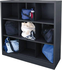 Sandusky Lee - 3 Shelf, Closed Shelving Cubby Cabinet - 46 Inch Wide x 18 Inch Deep x 52 Inch High, Charcoal - Strong Tooling