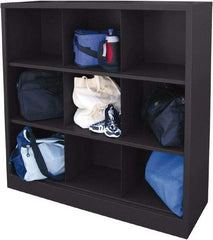 Sandusky Lee - 3 Shelf, Closed Shelving Cubby Cabinet - 46 Inch Wide x 18 Inch Deep x 52 Inch High, Black - Strong Tooling