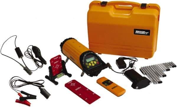 Johnson Level & Tool - 1 Beam 800' Max Range Self Leveling Pipe Laser - Red Beam, 1/16" at 100' Accuracy, 5-1/4" Long x 15" High, Battery Included - Strong Tooling