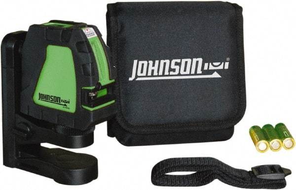 Johnson Level & Tool - 2 Beam 200' (Interior) Max Range Self Leveling Cross Line Laser - Green Beam, 1/8" at 35' Accuracy, 4-1/8" Long x 4-1/8" Wide x 1-15/16" High, Battery Included - Strong Tooling