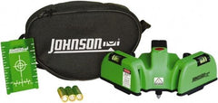 Johnson Level & Tool - 2 Beam 150' (Interior) Max Range Line Laser Level - Green Beam, 1/16" at 20' Accuracy, 6-1/2" Long x 4" Wide x 6-1/2" High, Battery Included - Strong Tooling