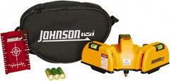 Johnson Level & Tool - 2 Beam 65' (Interior) Max Range Line Laser Level - Red Beam, 1/16" at 20' Accuracy, 6-1/2" Long x 4" Wide x 6-1/2" High, Battery Included - Strong Tooling