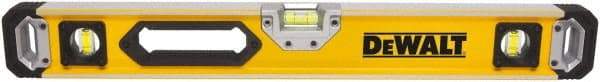 DeWALT - Magnetic 24" Long 3 Vial Box Beam Level - Aluminum, Yellow - Strong Tooling