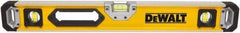 DeWALT - 72" Long 3 Vial Box Beam Level - Aluminum, Yellow - Strong Tooling